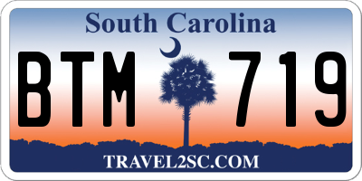 SC license plate BTM719