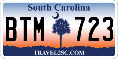 SC license plate BTM723