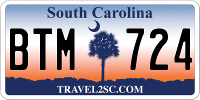 SC license plate BTM724