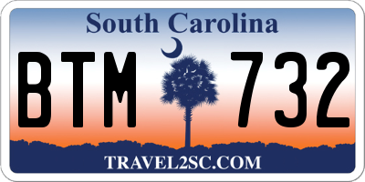 SC license plate BTM732