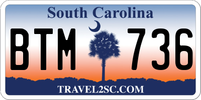 SC license plate BTM736