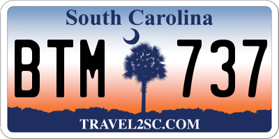 SC license plate BTM737