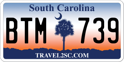 SC license plate BTM739