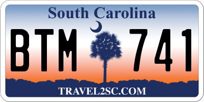 SC license plate BTM741