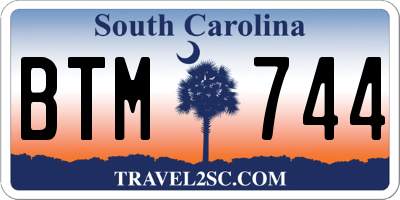 SC license plate BTM744