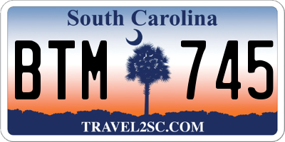SC license plate BTM745