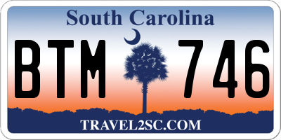 SC license plate BTM746