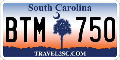 SC license plate BTM750