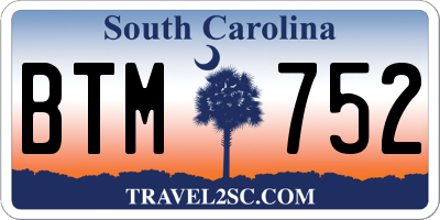 SC license plate BTM752