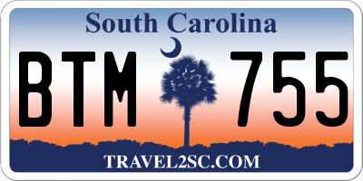 SC license plate BTM755