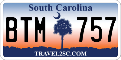SC license plate BTM757