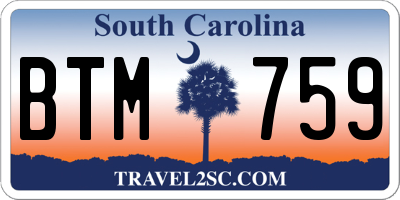 SC license plate BTM759