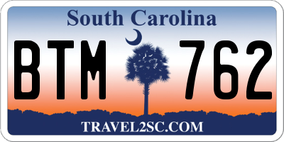 SC license plate BTM762