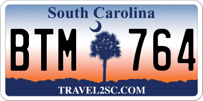 SC license plate BTM764