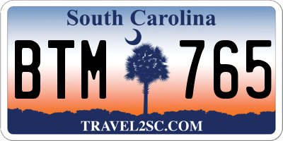 SC license plate BTM765