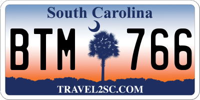SC license plate BTM766