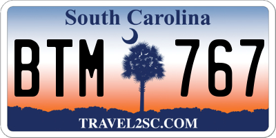 SC license plate BTM767