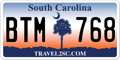 SC license plate BTM768