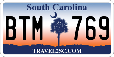 SC license plate BTM769