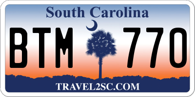 SC license plate BTM770