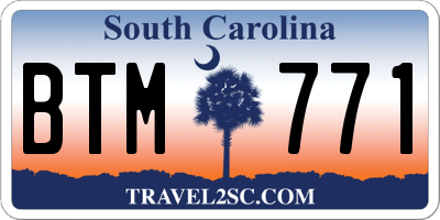 SC license plate BTM771