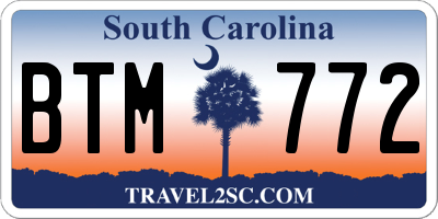 SC license plate BTM772
