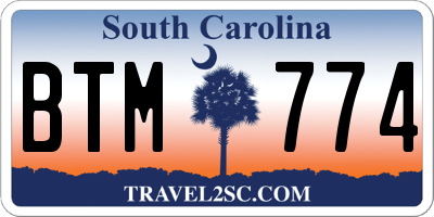 SC license plate BTM774