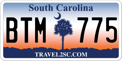 SC license plate BTM775