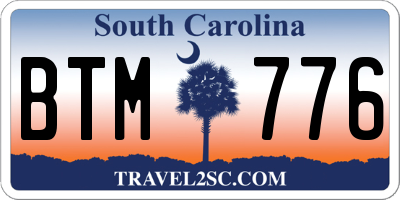SC license plate BTM776