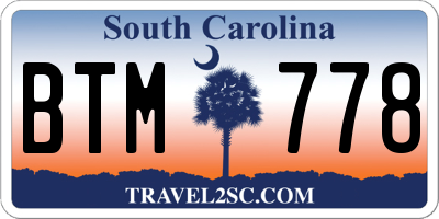 SC license plate BTM778