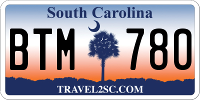 SC license plate BTM780