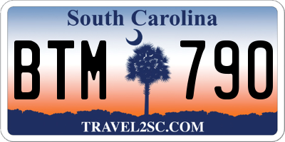 SC license plate BTM790
