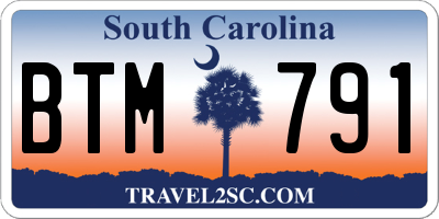 SC license plate BTM791