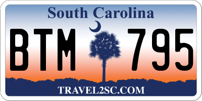 SC license plate BTM795