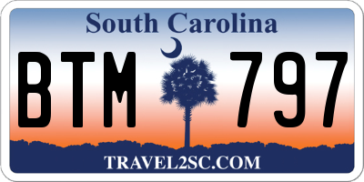 SC license plate BTM797