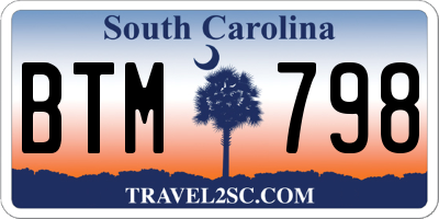 SC license plate BTM798