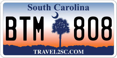 SC license plate BTM808