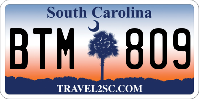 SC license plate BTM809