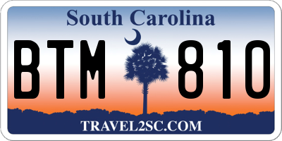 SC license plate BTM810