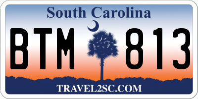 SC license plate BTM813