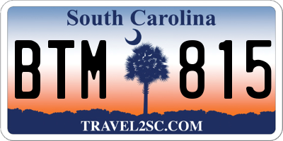SC license plate BTM815