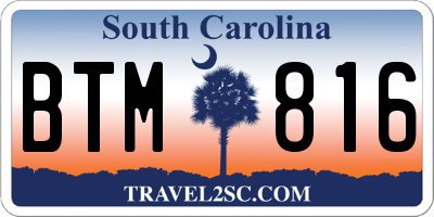 SC license plate BTM816