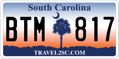 SC license plate BTM817