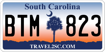 SC license plate BTM823