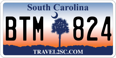 SC license plate BTM824