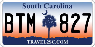 SC license plate BTM827
