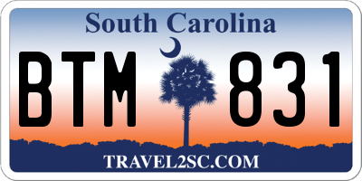 SC license plate BTM831