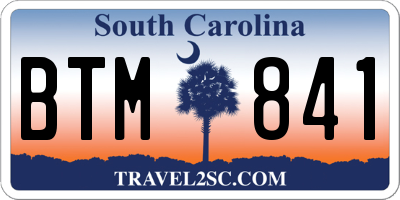 SC license plate BTM841