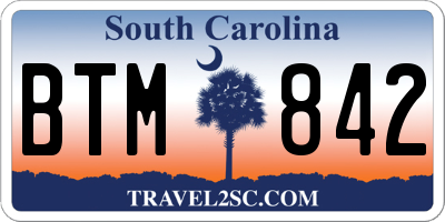 SC license plate BTM842