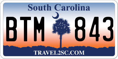 SC license plate BTM843